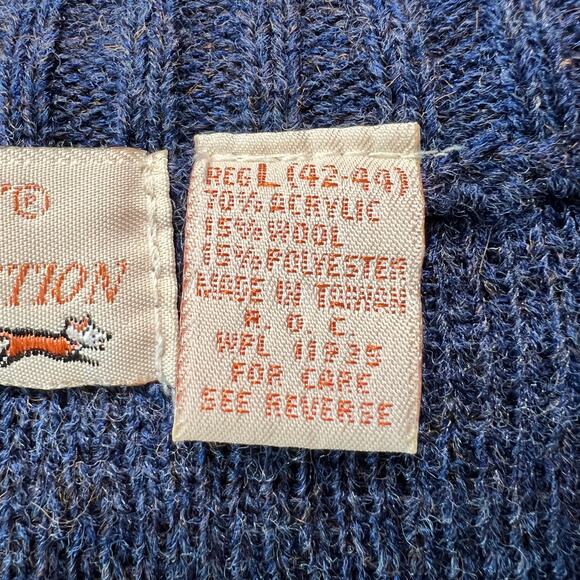 Vintage THE FOX COLLECTION Blue Plaid Wool‎ Blend Sweater Vest Mens L - Picture 4 of 5